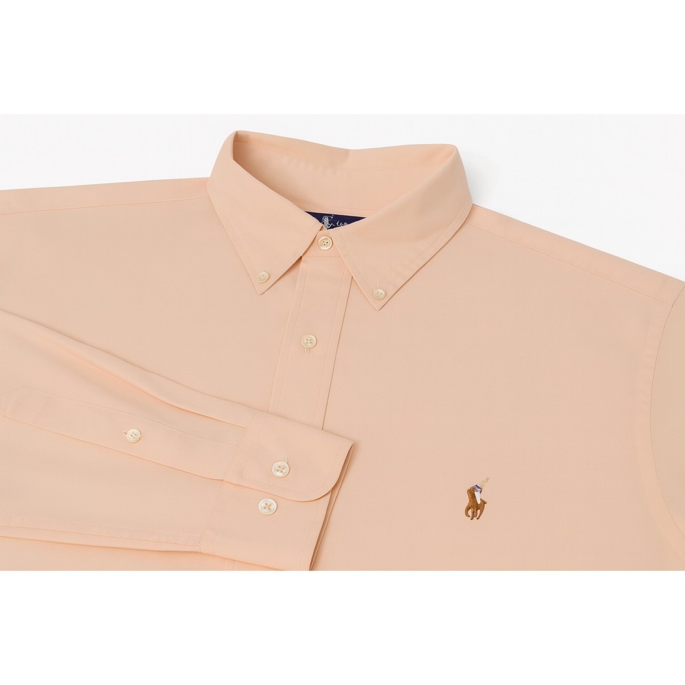 POLO Ralph Lauren L Flesh PONY Pink Oxford‎ Button Dress Shirt Large 16 32 33